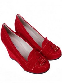 pantofi platforma roda rosii